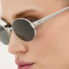 Yvesaintlaurent Oval Metal Gümüş çerçeve siyah cam 471
