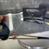 Versace oval metal siyah cam gold aksesuar 421