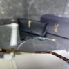 Yvesaintlaurent Oval Metal Gold Çerçeve Kahve Cam 472