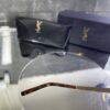 Yvesaintlaurent Oval Metal Gold Çerçeve Kahve Cam 472