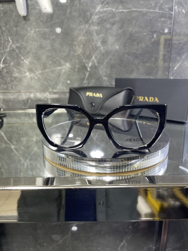 Prada Geniş Siyah çerçeve şeffaf cam 454