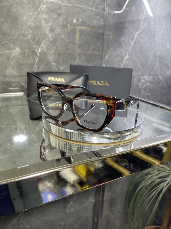 Prada Geniş Leopar çerçeve şeffaf cam 453