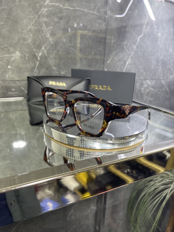 Prada Geometrik Leopar çerçeve şeffaf cam 450