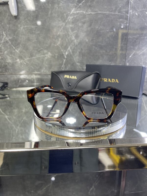 Prada Geometrik Leopar çerçeve şeffaf cam 450