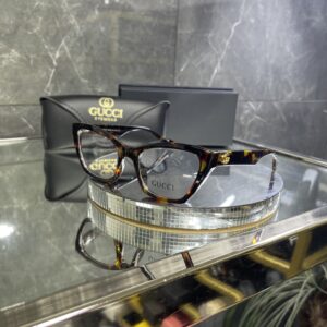 Gucci Leopar çerçeve şeffaf cam 441