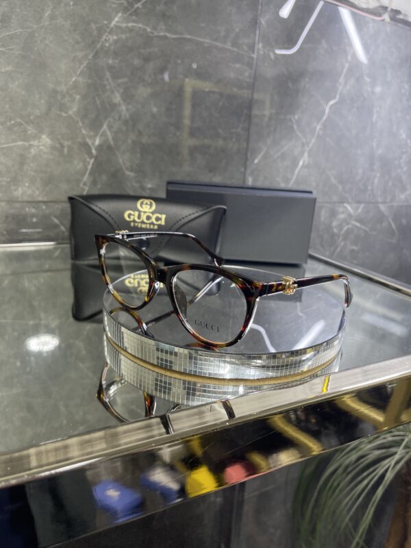 Gucci GG Leopar çerçeve şeffaf cam 439