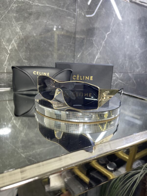 Celine geometrik gold çerçeve siyah cam 510