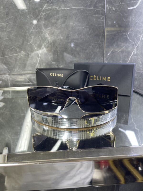 Celine geometrik gold çerçeve siyah cam 510