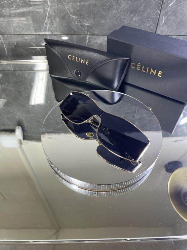 Celine geometrik gold çerçeve siyah cam 510