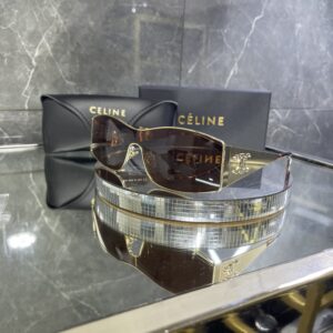 Celine geometrik gold çerçeve kahve cam 509