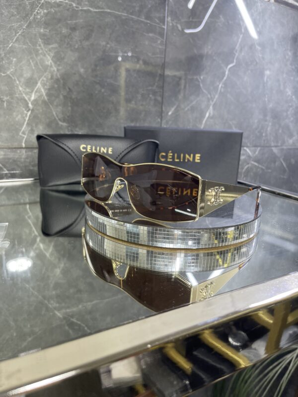 Celine geometrik gold çerçeve kahve cam 509