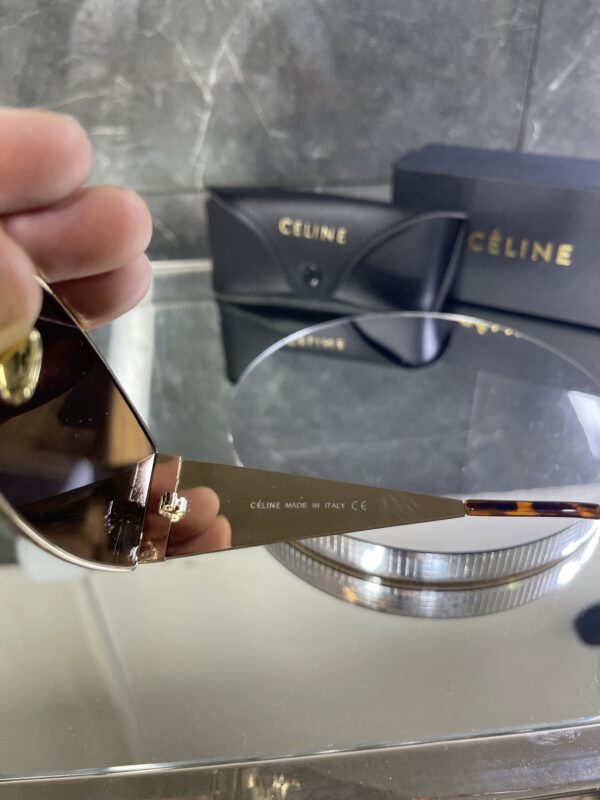 Celine geometrik gold çerçeve kahve cam 509