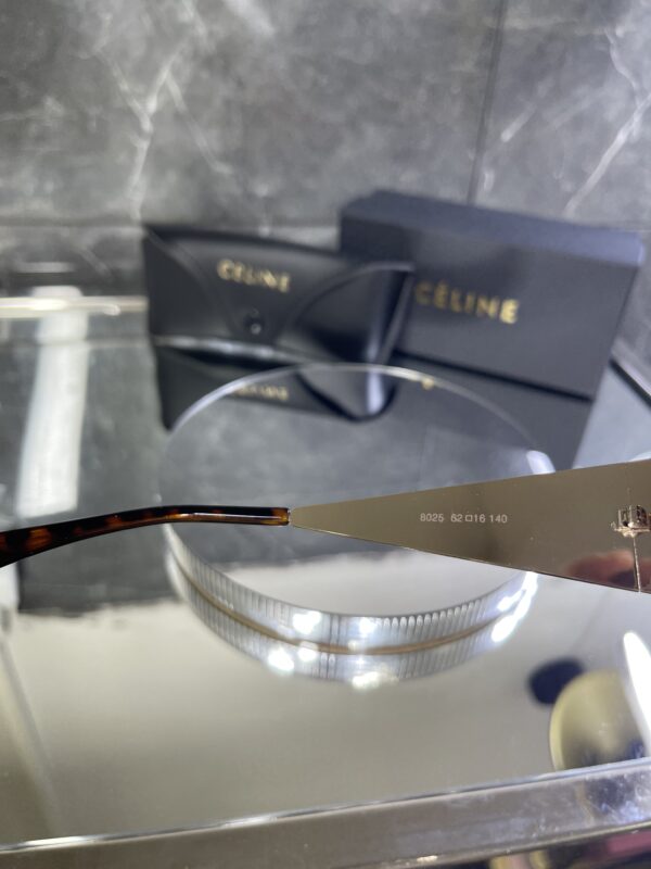 Celine geometrik gold çerçeve kahve cam 509