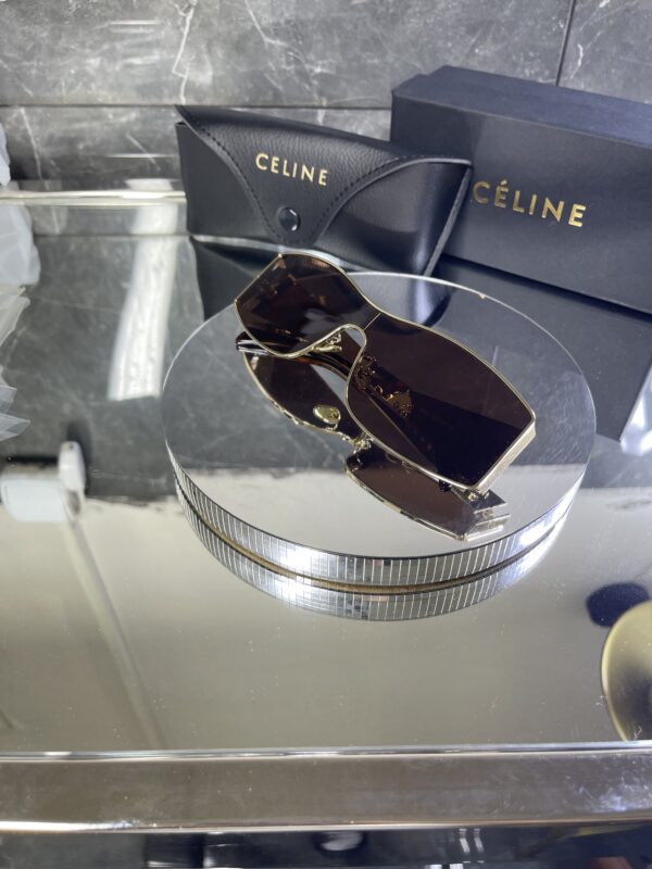Celine geometrik gold çerçeve kahve cam 509