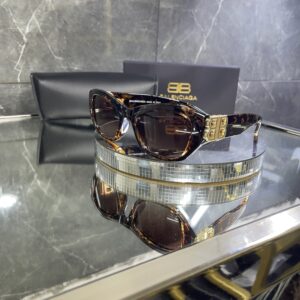 Balenciaga geometrik leopar çerçeve kahve cam 503