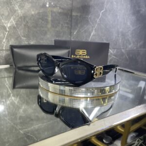 Balenciaga geometrik siyah cam siyah çerçeve 499