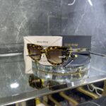 Miu Miu Cat Leopar Çerçeve Kahve cam Gold detay 538