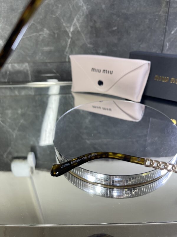Miu Miu Cat Leopar Çerçeve Kahve cam Gold detay 538