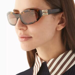 Miu Miu Geometrik Leopar Çerçeve kahve cam 523