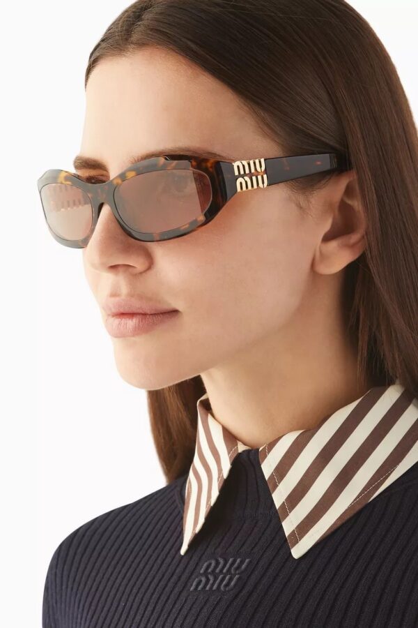 Miu Miu Geometrik Leopar Çerçeve kahve cam 523