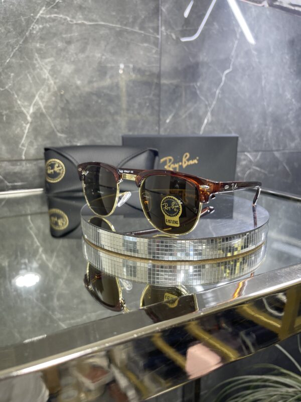 Rayban Clubmaster Kahve çerçeve Kahve cam 555