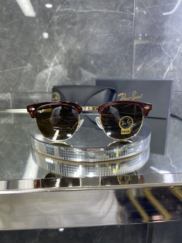 Rayban Clubmaster Kahve çerçeve Kahve cam 555