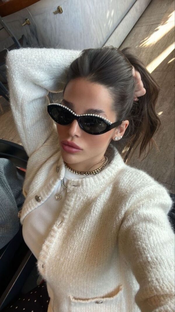 Chanel Siyah çerçeve Taş detay 576