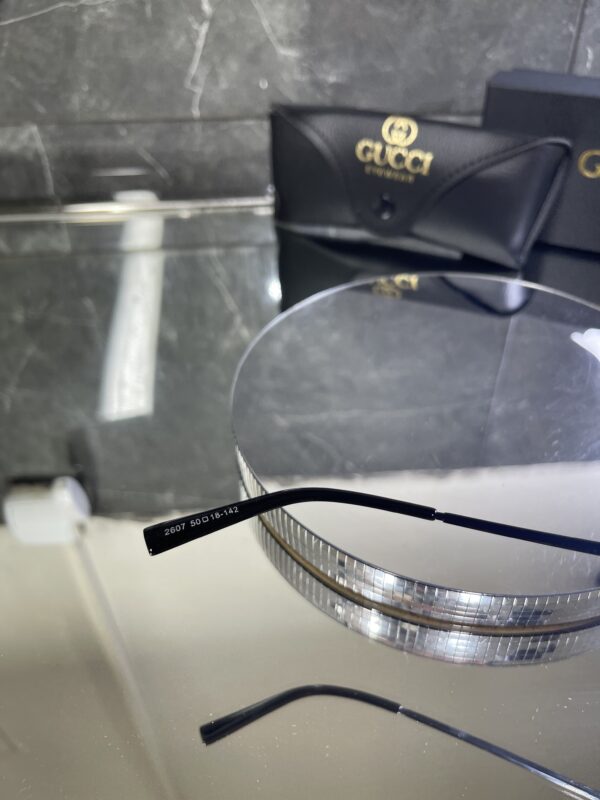 Gucci geometrik metal siyah cam siyah çerçeve 600