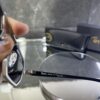 Rayban geometrik gümüş çerçeve siyah cam 604