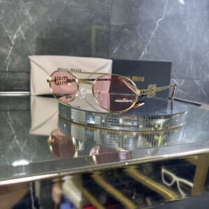 Miu Miu ova metal pembe cam gold çerçeve 617