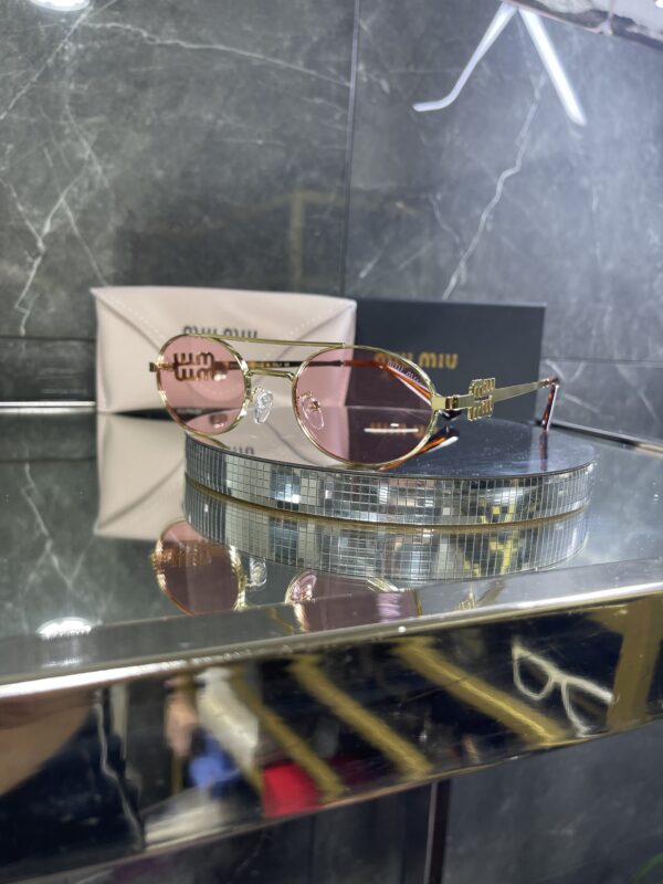 Miu Miu ova metal pembe cam gold çerçeve 617