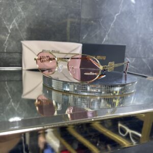 Miu Miu ova metal pembe cam gold çerçeve 617