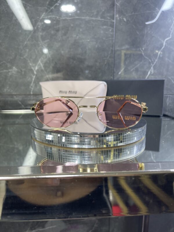 Miu Miu ova metal pembe cam gold çerçeve 617
