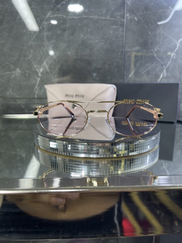 Miu Miu oval metal lila cam gold çerçeve 618