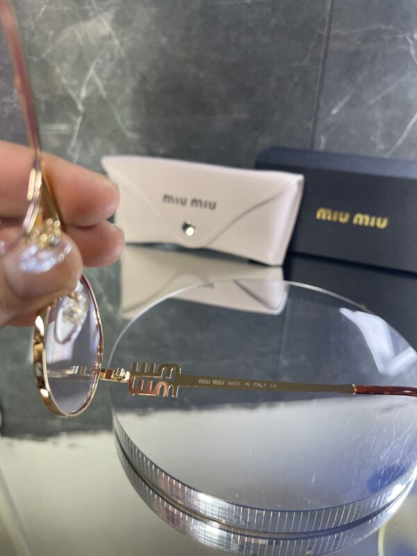 Miu Miu oval metal lila cam gold çerçeve 618