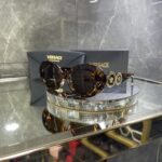 Versace Oval Leopar kemik kahve cam 629