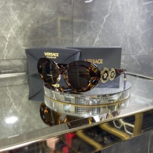 Versace Oval Leopar kemik kahve cam 629