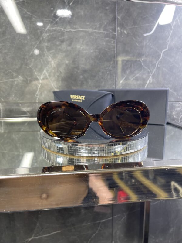 Versace Oval Leopar kemik kahve cam 629