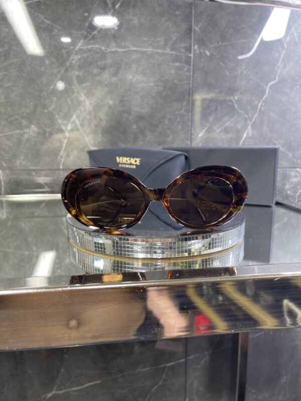 Versace Oval Leopar kemik kahve cam 629
