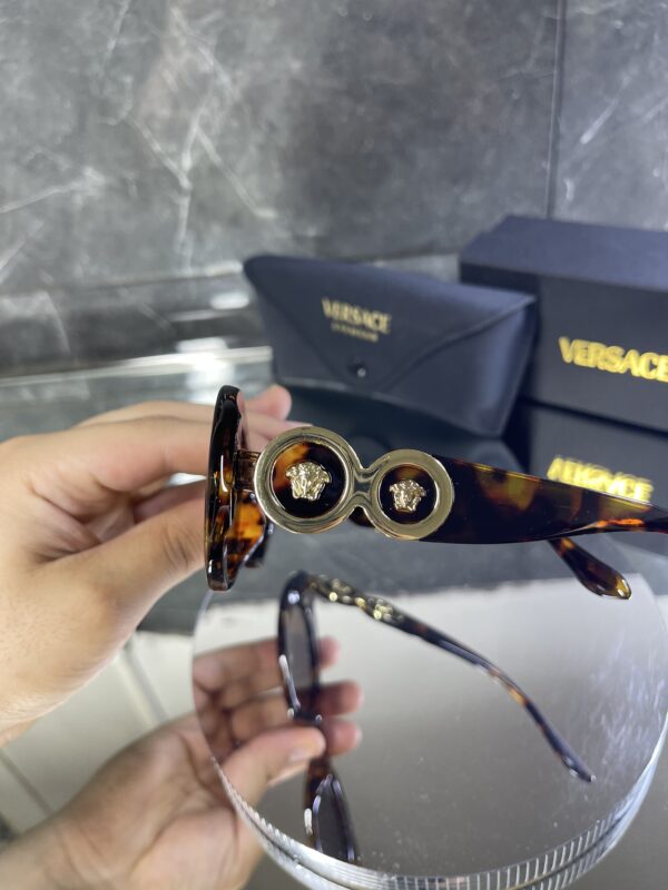 Versace Oval Leopar kemik kahve cam 629