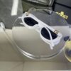 Gucci Oval Beyaz Çerçeve Siyah cam 643