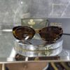 Gucci Oval Leopar Çerçeve Kahve cam 642