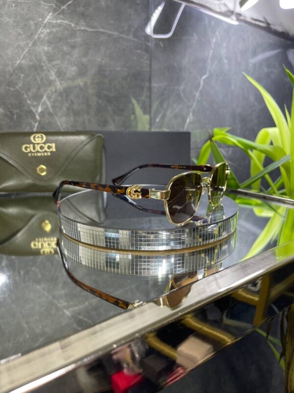 Gucci Geometrik Gold Çerçeve Kahve cam 678