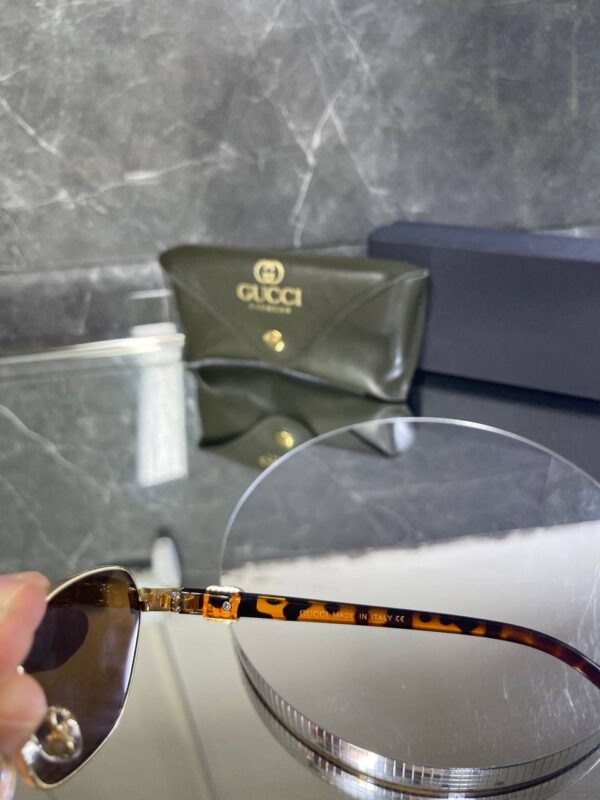 Gucci Geometrik Gold Çerçeve Kahve cam 678
