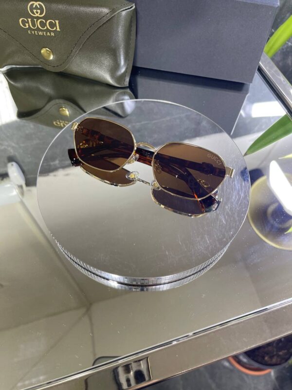 Gucci Geometrik Gold Çerçeve Kahve cam 678