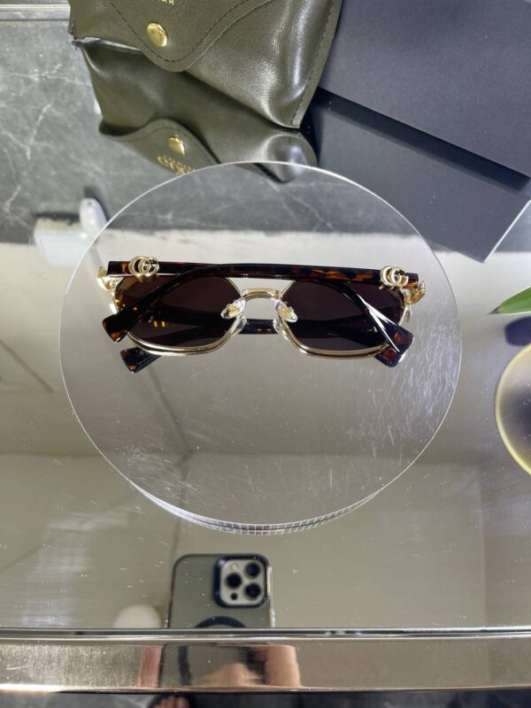 Gucci Geometrik Gold Çerçeve Kahve cam 678