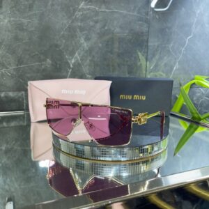 IMG_1173 Miu Miu OMU Gold Metal Çerçeve Lila Cam 681