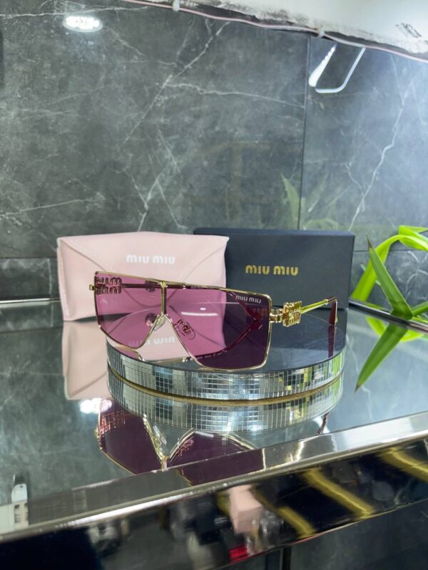 Miu Miu OMU Gold Metal Çerçeve Lila Cam 681