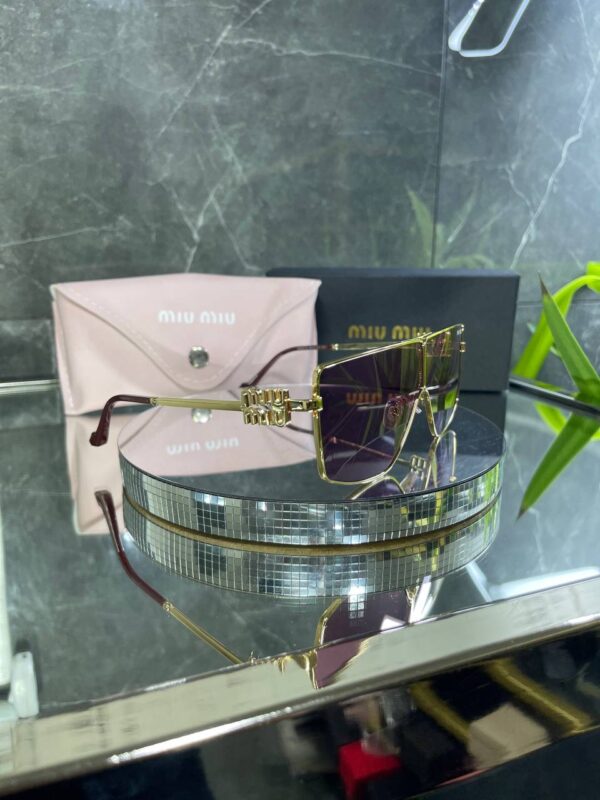 Miu Miu OMU Gold Metal Çerçeve Lila Cam 681