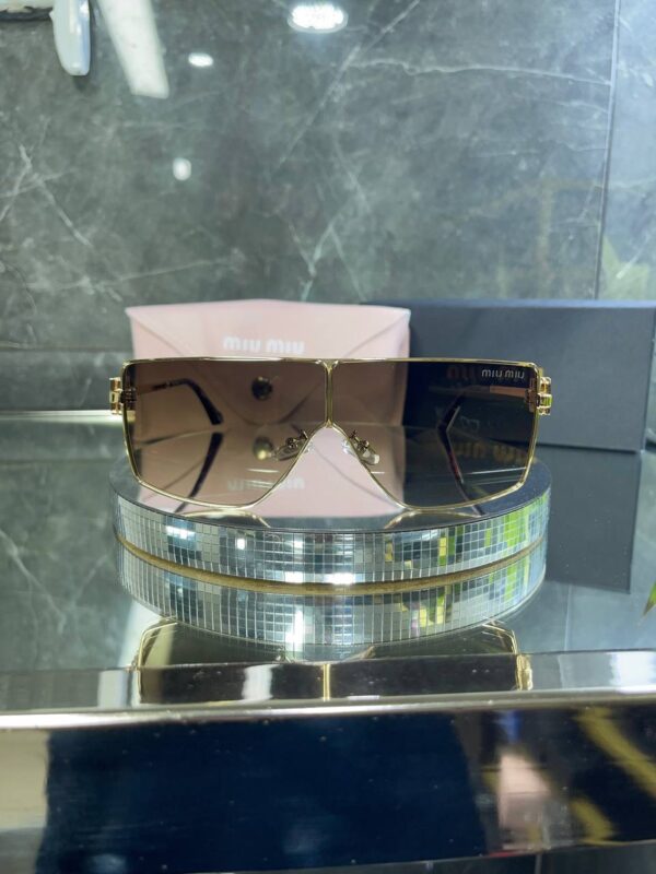 Miu Miu OMU Gold Metal Çerçeve Kahve Cam 680